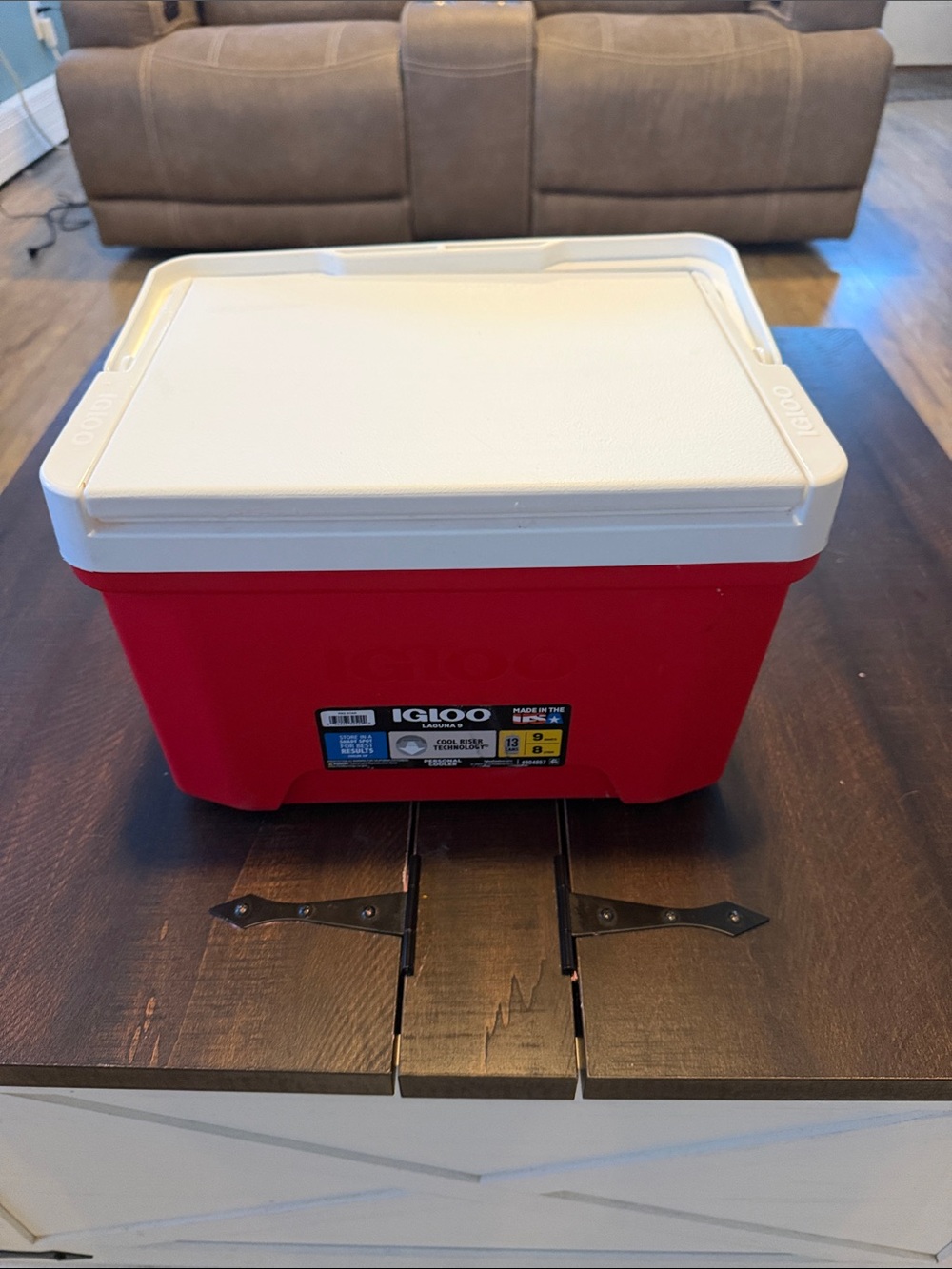 Igloo Red and White Portable Cooler